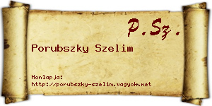 Porubszky Szelim névjegykártya