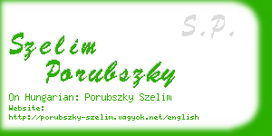 szelim porubszky business card